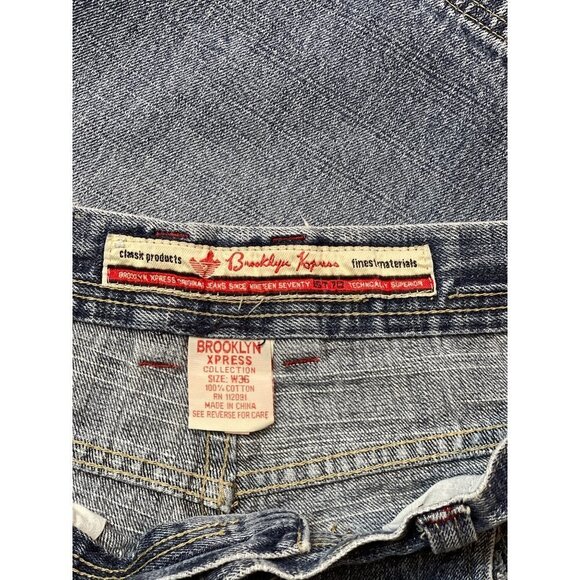 BROOKLYN EXPRESS 70 Denim Men's‎ Distressed Carpenter Shorts 36 Waist Pockets - Picture 7 of 12